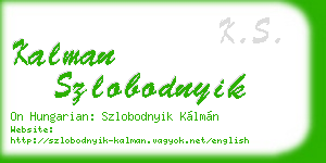kalman szlobodnyik business card